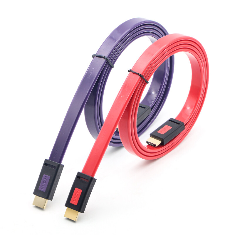 HDMI高清线 1.4版扁平hdmi线 3d数据线电脑电视连接线2米5米10米 紫色 4K*2K 3米