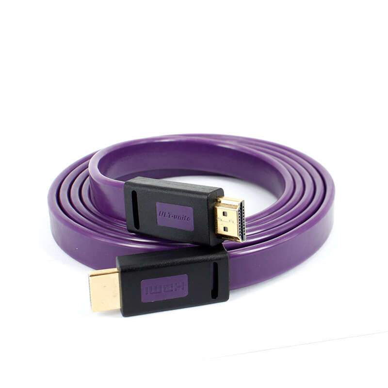 4K*2K HDMI高清线 hdmi高清线  3D高清电脑连接电视数据线 1.4版扁平线 紫色 2米